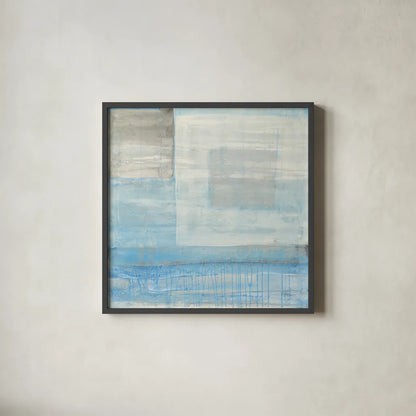 Snowday by Albena Hristova. Shown in a sleek black glass frame for a contemporary gallery look. Available as an archival giclee rolled canvas, fine art paper, or poster print. SKU 46428a.