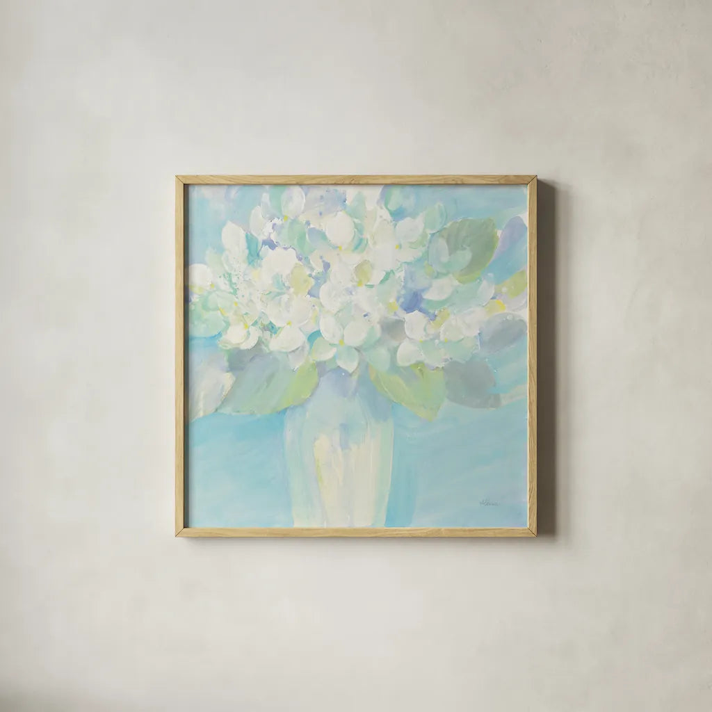 So Pretty by Albena Hristova. Shown in a natural wood glass frame for a timeless modern aesthetic. Available as an archival giclee rolled canvas, fine art paper, or poster print. SKU 46913a.