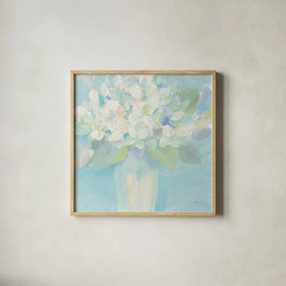 So Pretty by Albena Hristova. Shown in a natural wood glass frame for a timeless modern aesthetic. Available as an archival giclee rolled canvas, fine art paper, or poster print. SKU 46913a.