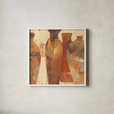 Southwestern Vessels III by Albena Hristova. Shown in a crisp white glass frame for a clean and minimalist style. Available as an archival giclee rolled canvas, fine art paper, or poster print. SKU 25637a.