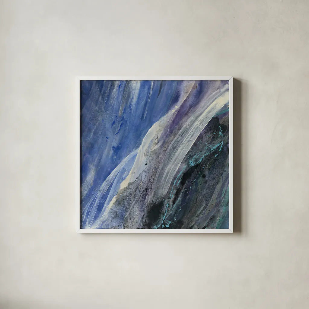 Splash by Albena Hristova. Shown in a crisp white glass frame for a clean and minimalist style. Available as an archival giclee rolled canvas, fine art paper, or poster print. SKU 26428a.