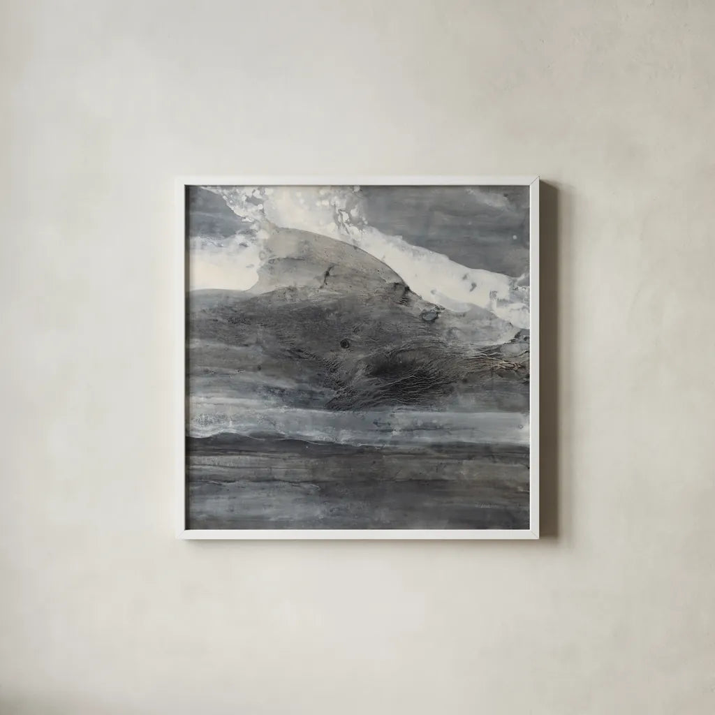 Splash by Albena Hristova. Shown in a crisp white glass frame for a clean and minimalist style. Available as an archival giclee rolled canvas, fine art paper, or poster print. SKU 63827a.