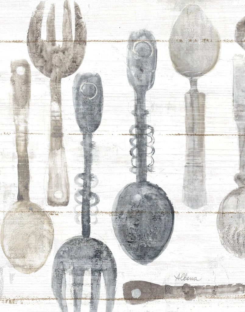 Spoons and Forks II Neutral by Albena Hristova