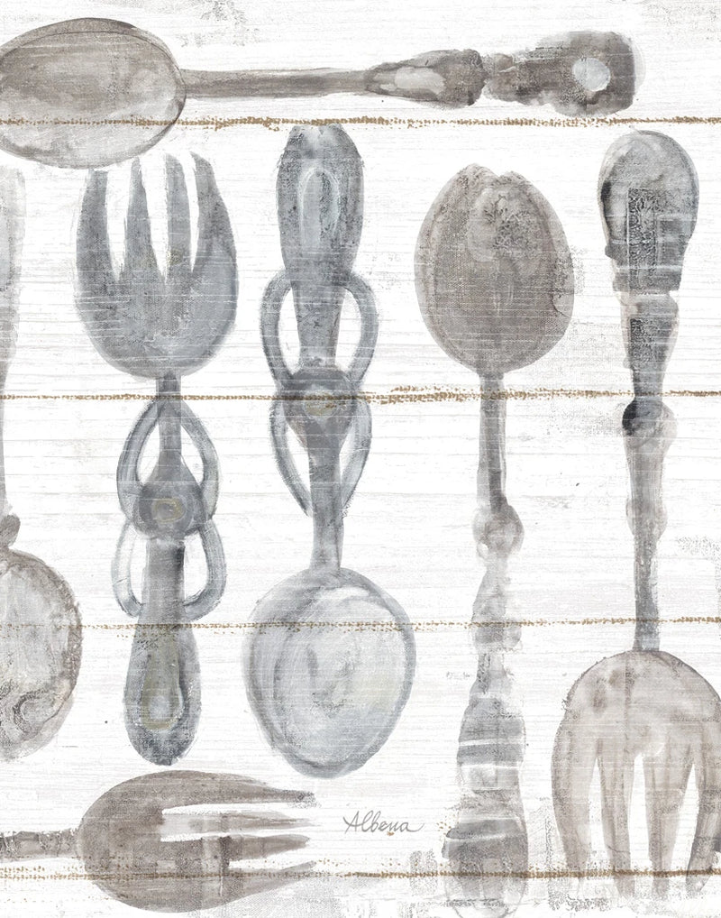 Spoons and Forks III Neutral by Albena Hristova