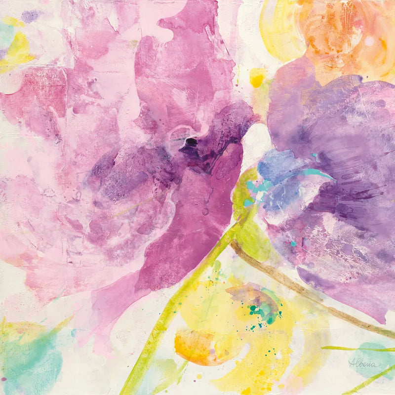 Spring Abstracts Florals I Crop by Albena Hristova. SKU 34354a. Archival Giclee Fine art print for wall decor.