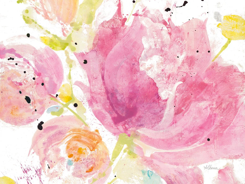 Spring Abstracts Florals II with Black Crop by Albena Hristova