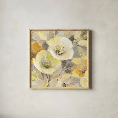 Spring Collection III Crop by Albena Hristova. Shown in a natural wood glass frame for a timeless modern aesthetic. Available as an archival giclee rolled canvas, fine art paper, or poster print. SKU 13900a.