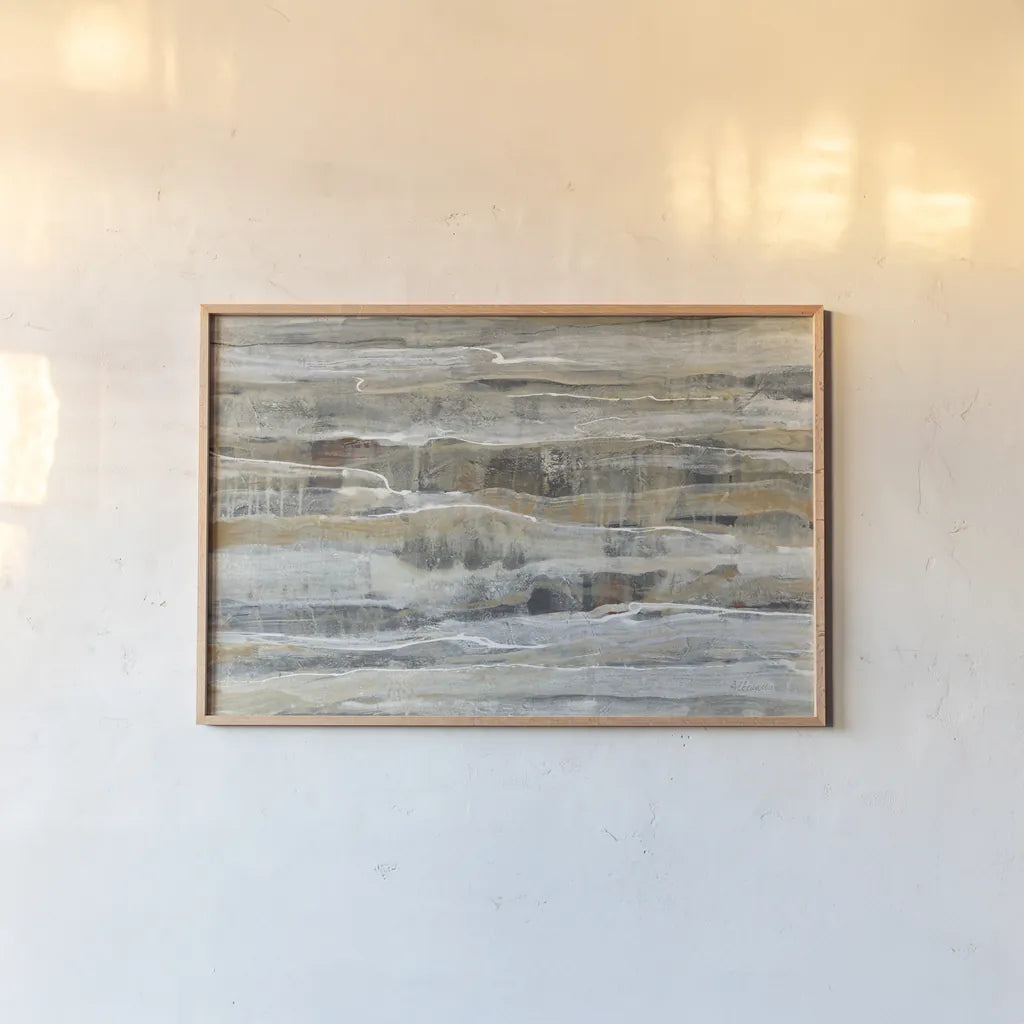 Spring Stream by Albena Hristova. shown as a paper print in a natural frame. Available as a archival giclee rolled canvas, fine art paper, or poster print. SKU 53328i.