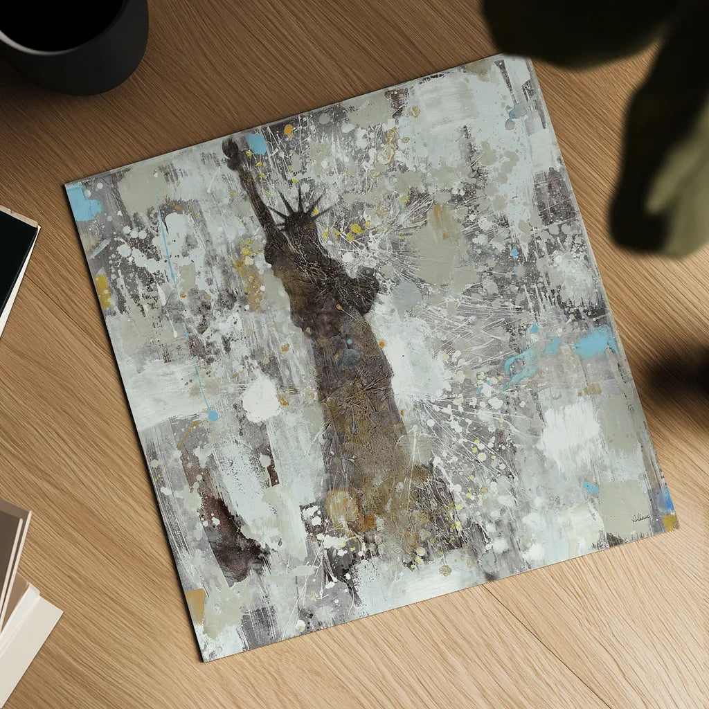 Statue of Liberty Neutral by Albena Hristova. Shown as a detailed flat fine art print, highlighting archival giclee quality. Available as an archival giclee rolled canvas, fine art paper, or poster print. SKU 16840a.