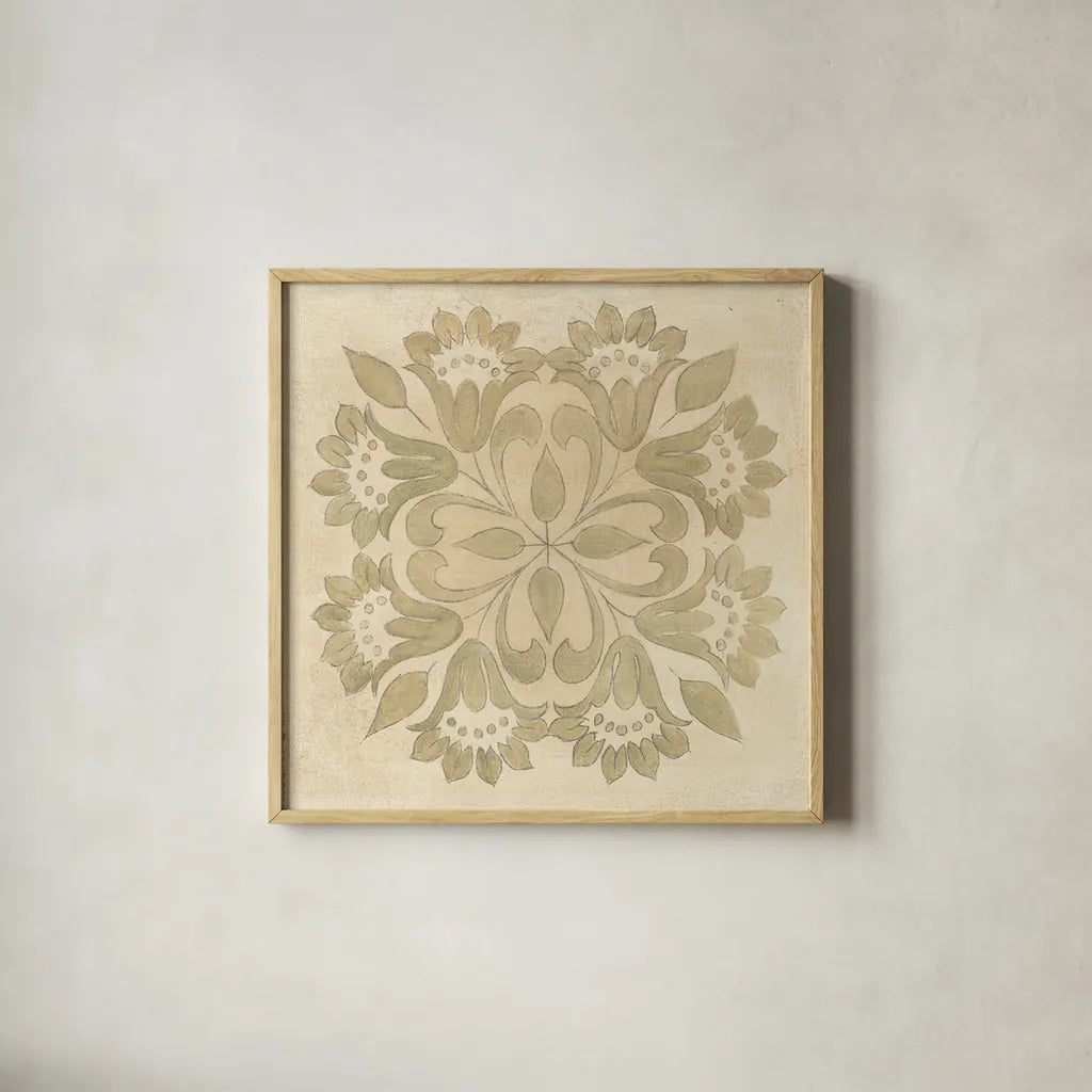 Stencil II by Albena Hristova. Shown in a natural wood glass frame for a timeless modern aesthetic. Available as an archival giclee rolled canvas, fine art paper, or poster print. SKU 55838a.