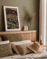 Summer Embers I by Albena Hristova. shown as a paper print in a natural frame. Available as a archival giclee rolled canvas, fine art paper, or poster print. SKU 18718h.
