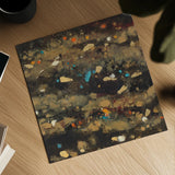 Summer Embers Square I by Albena Hristova. Shown as a detailed flat fine art print, highlighting archival giclee quality. Available as an archival giclee rolled canvas, fine art paper, or poster print. SKU 18718a.