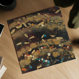 Summer Embers Square II by Albena Hristova. Shown as a detailed flat fine art print, highlighting archival giclee quality. Available as an archival giclee rolled canvas, fine art paper, or poster print. SKU 18719a.