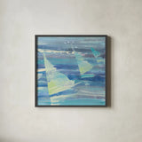 Summer Sail II by Albena Hristova. Shown in a sleek black glass frame for a contemporary gallery look. Available as an archival giclee rolled canvas, fine art paper, or poster print. SKU 18661a.