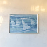 Summer Sail III Blue by Albena Hristova. shown as a paper print in a white frame. Available as a archival giclee rolled canvas, fine art paper, or poster print. SKU 47386i.
