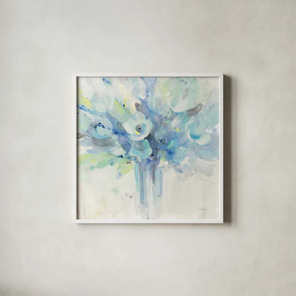 Sun Kissed by Albena Hristova. Shown in a crisp white glass frame for a clean and minimalist style. Available as an archival giclee rolled canvas, fine art paper, or poster print. SKU 46418a.