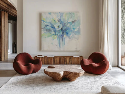 Sun Kissed by Albena Hristova. Shown as extra-large giant wall art in a modern living room. Available as an archival giclee rolled canvas, fine art paper, or poster print. SKU 46418a.