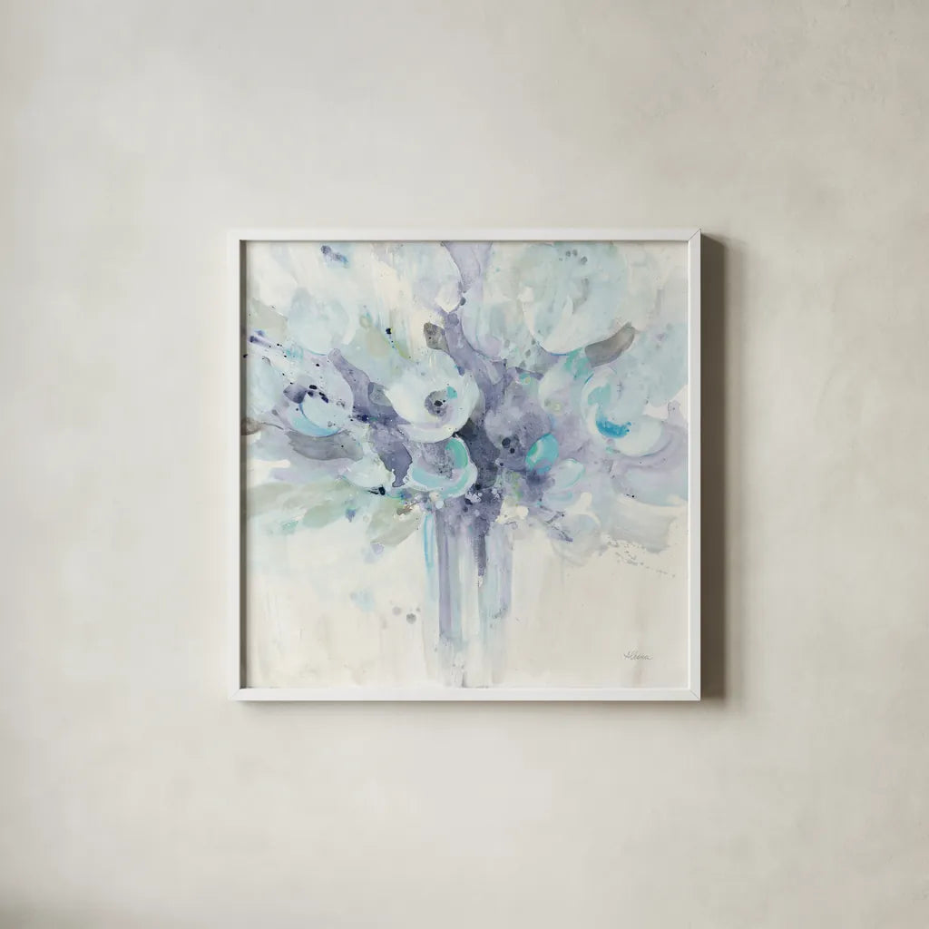 Sun Kissed Cool by Albena Hristova. Shown in a crisp white glass frame for a clean and minimalist style. Available as an archival giclee rolled canvas, fine art paper, or poster print. SKU 56957a.