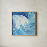The Big Wave III Crop by Albena Hristova. Shown in a natural wood glass frame for a timeless modern aesthetic. Available as an archival giclee rolled canvas, fine art paper, or poster print. SKU 27813a.