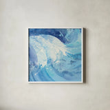 The Big Wave III Crop by Albena Hristova. Shown in a crisp white glass frame for a clean and minimalist style. Available as an archival giclee rolled canvas, fine art paper, or poster print. SKU 27813a.