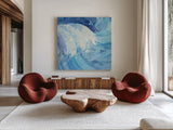 The Big Wave III Crop by Albena Hristova. Shown as extra-large giant wall art in a modern living room. Available as an archival giclee rolled canvas, fine art paper, or poster print. SKU 27813a.