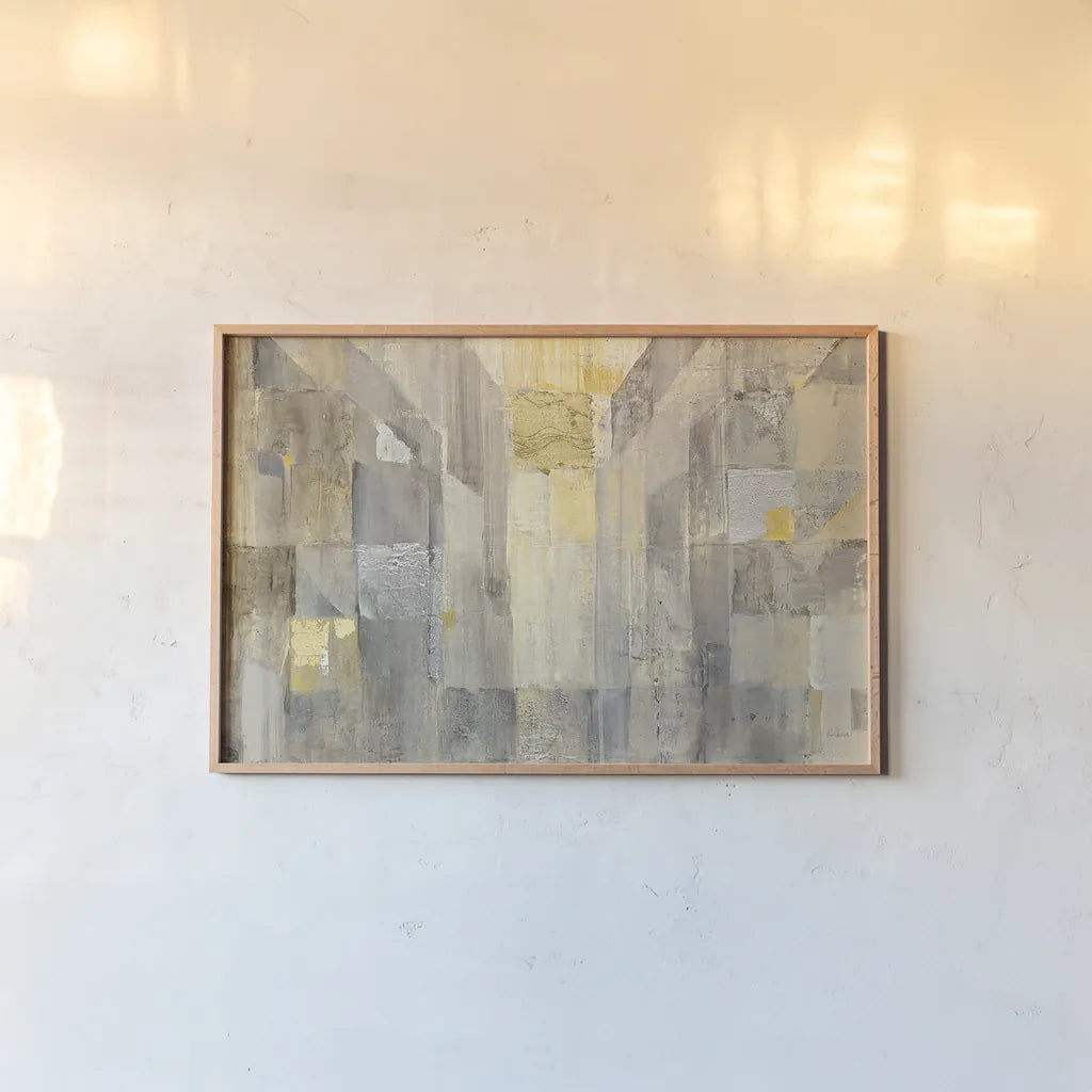 The Gold Square Crop by Albena Hristova. shown as a paper print in a natural frame. Available as a archival giclee rolled canvas, fine art paper, or poster print. SKU 23600i.