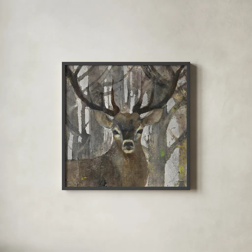 The Guardian Sq by Albena Hristova. Shown in a sleek black glass frame for a contemporary gallery look. Available as an archival giclee rolled canvas, fine art paper, or poster print. SKU 23888a.