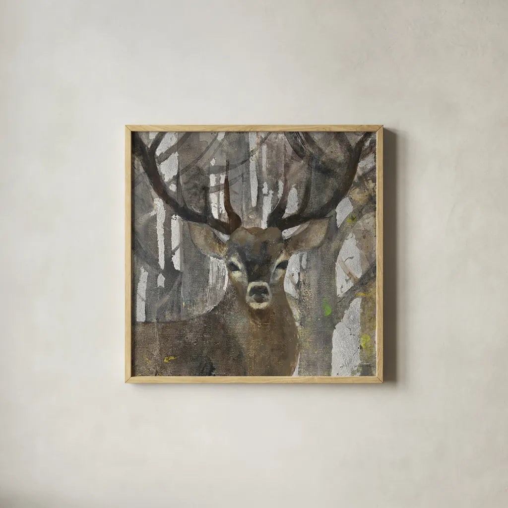 The Guardian Sq by Albena Hristova. Shown in a natural wood glass frame for a timeless modern aesthetic. Available as an archival giclee rolled canvas, fine art paper, or poster print. SKU 23888a.