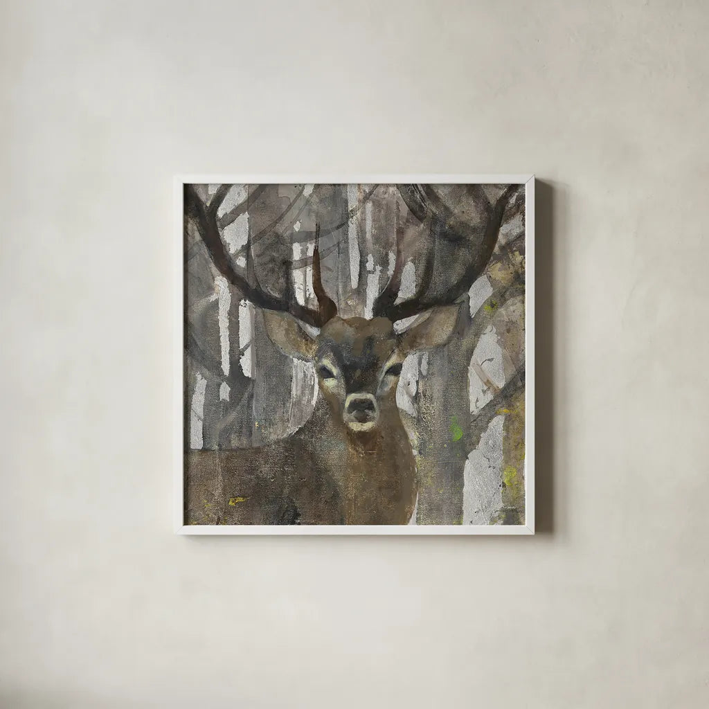 The Guardian Sq by Albena Hristova. Shown in a crisp white glass frame for a clean and minimalist style. Available as an archival giclee rolled canvas, fine art paper, or poster print. SKU 23888a.