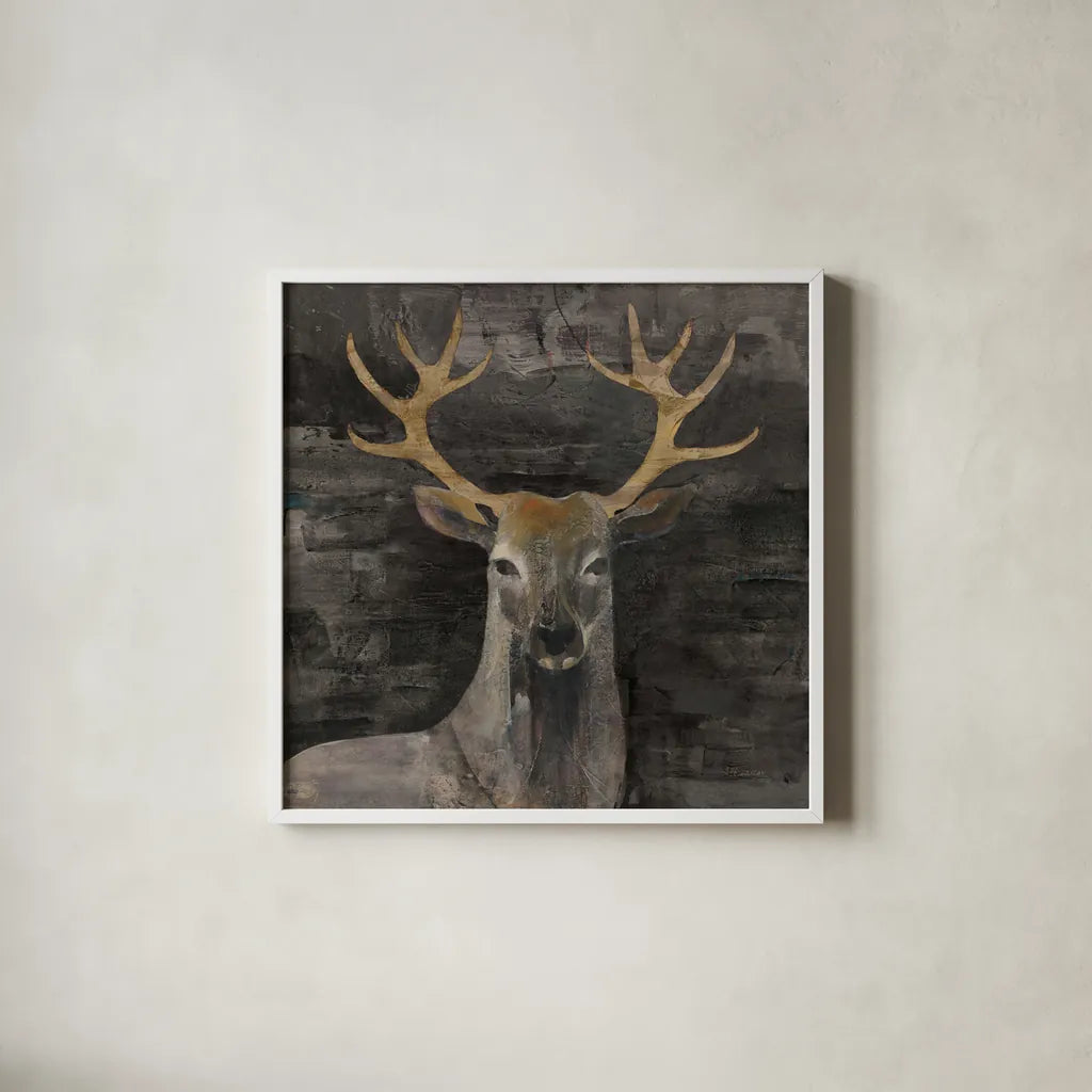 The Leader Dark by Albena Hristova. Shown in a crisp white glass frame for a clean and minimalist style. Available as an archival giclee rolled canvas, fine art paper, or poster print. SKU 81071a.