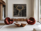 The Leader Dark by Albena Hristova. Shown as extra-large giant wall art in a modern living room. Available as an archival giclee rolled canvas, fine art paper, or poster print. SKU 81071a.