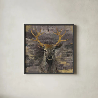 The Leader Gold by Albena Hristova. Shown in a sleek black glass frame for a contemporary gallery look. Available as an archival giclee rolled canvas, fine art paper, or poster print. SKU 20863a.