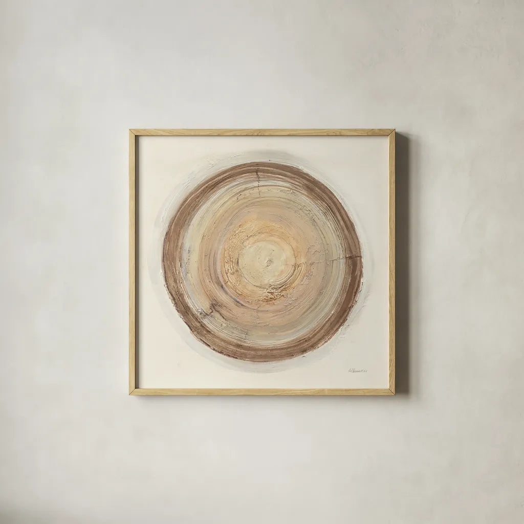 Through The Years I by Albena Hristova. Shown in a natural wood glass frame for a timeless modern aesthetic. Available as an archival giclee rolled canvas, fine art paper, or poster print. SKU 58266a.