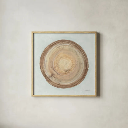 Through The Years I Blue by Albena Hristova. Shown in a natural wood glass frame for a timeless modern aesthetic. Available as an archival giclee rolled canvas, fine art paper, or poster print. SKU 59130a.