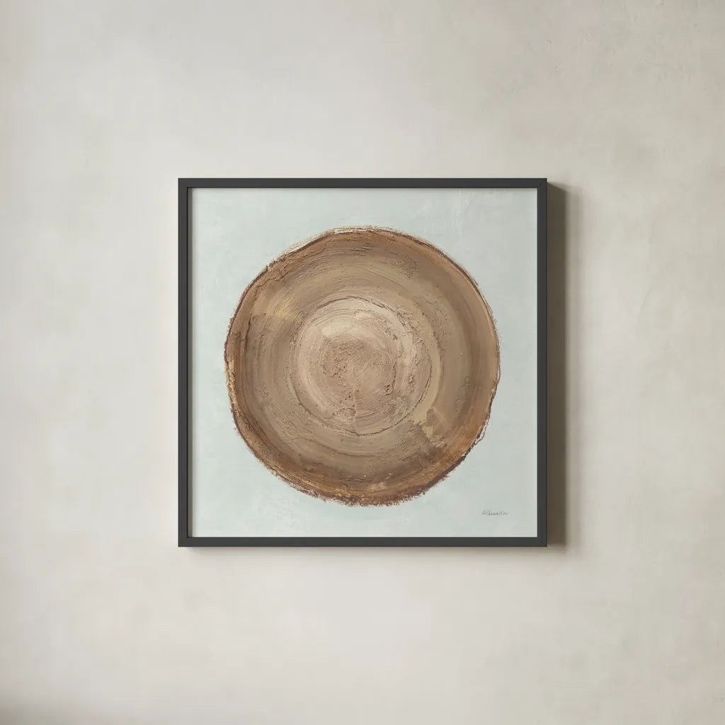 Through The Years II Blue by Albena Hristova. Shown in a sleek black glass frame for a contemporary gallery look. Available as an archival giclee rolled canvas, fine art paper, or poster print. SKU 59131a.