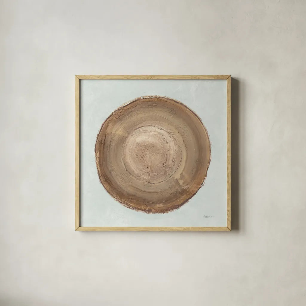 Through The Years II Blue by Albena Hristova. Shown in a natural wood glass frame for a timeless modern aesthetic. Available as an archival giclee rolled canvas, fine art paper, or poster print. SKU 59131a.