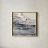 Thunder Road Neutral by Albena Hristova. Shown in a natural wood glass frame for a timeless modern aesthetic. Available as an archival giclee rolled canvas, fine art paper, or poster print. SKU 60616a.