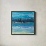 Tidal Dreams II by Albena Hristova. Shown in a sleek black glass frame for a contemporary gallery look. Available as an archival giclee rolled canvas, fine art paper, or poster print. SKU 93881a.