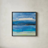 Tidal Dreams III by Albena Hristova. Shown in a sleek black glass frame for a contemporary gallery look. Available as an archival giclee rolled canvas, fine art paper, or poster print. SKU 93882a.