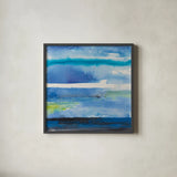 Tidal Dreams IV by Albena Hristova. Shown in a sleek black glass frame for a contemporary gallery look. Available as an archival giclee rolled canvas, fine art paper, or poster print. SKU 93883a.