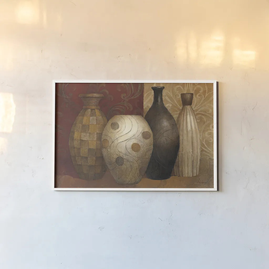 Timeless Vessels by Albena Hristova. shown as a paper print in a white frame. Available as a archival giclee rolled canvas, fine art paper, or poster print. SKU 6824i.