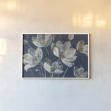 Translucent Garden with Light Blue by Albena Hristova. shown as a paper print in a white frame. Available as a archival giclee rolled canvas, fine art paper, or poster print. SKU 71361i.
