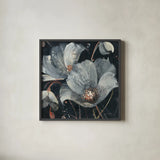 Translucent Poppies by Albena Hristova. Shown in a sleek black glass frame for a contemporary gallery look. Available as an archival giclee rolled canvas, fine art paper, or poster print. SKU 34623a.