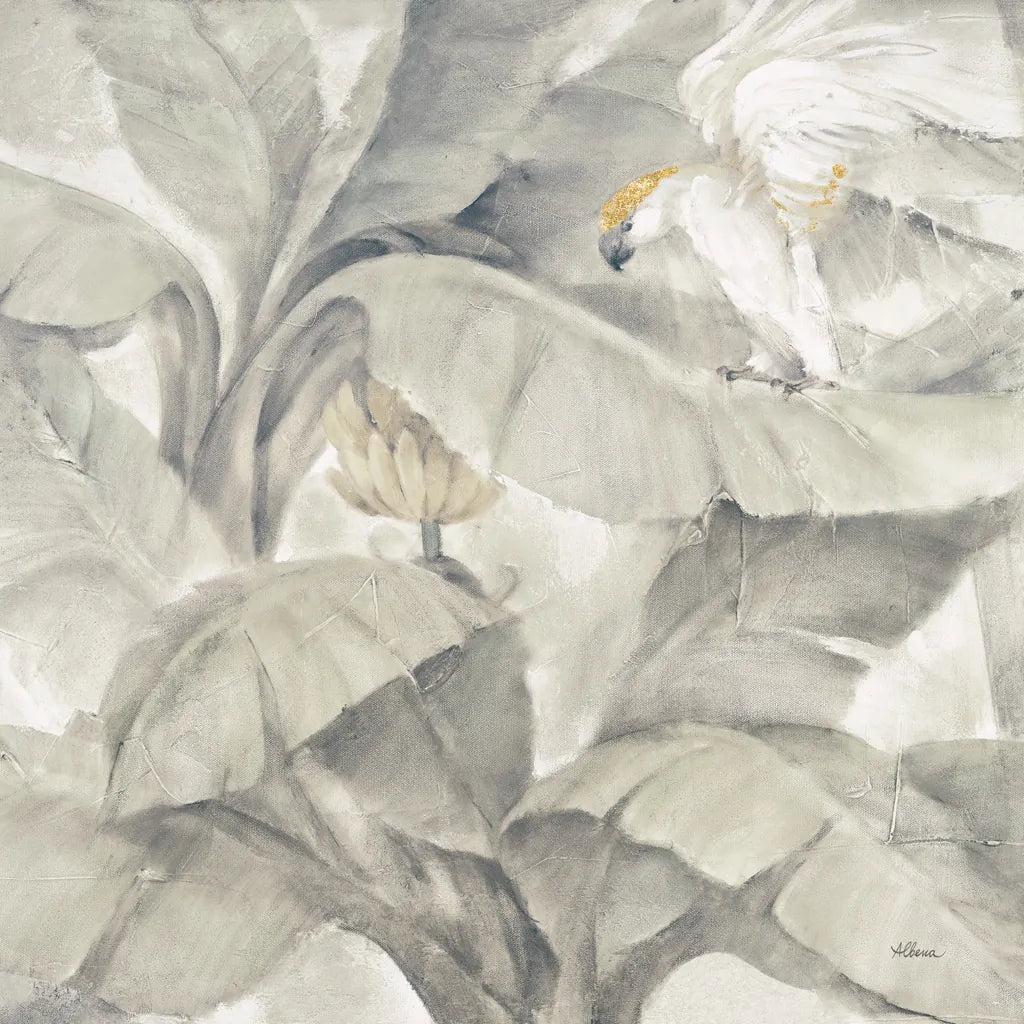 Tropical Canopy II Neutral Gold Sq by Albena Hristova. SKU 83676a. Archival Giclee Fine art print for wall decor.