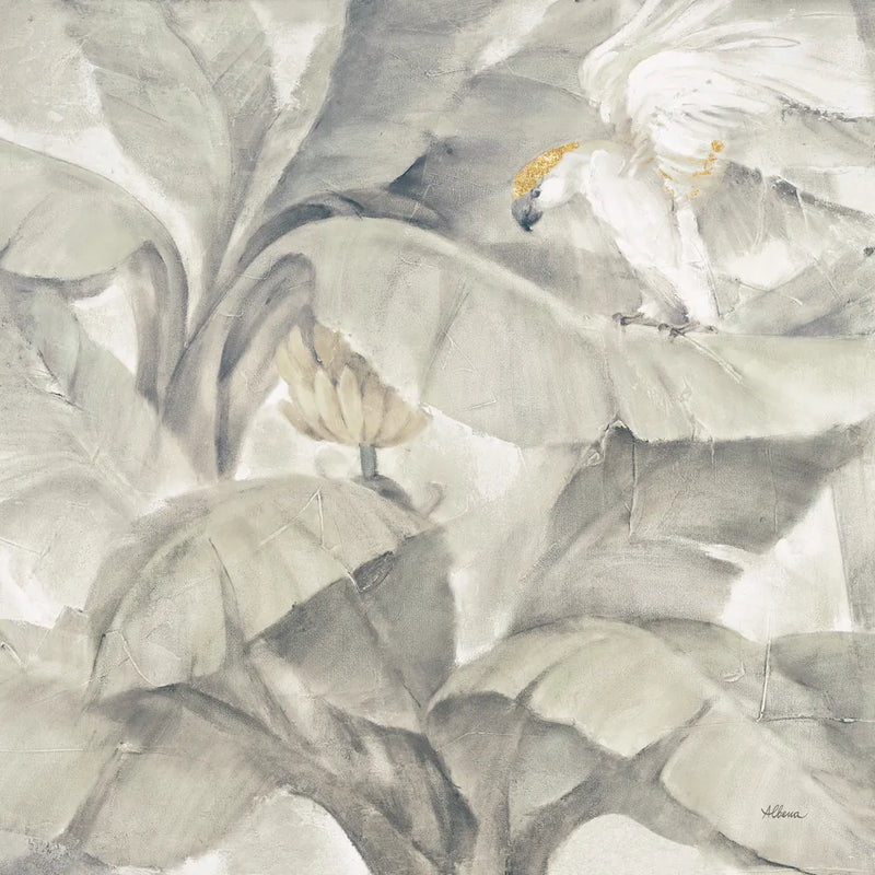 Tropical Canopy II Neutral Gold Sq by Albena Hristova. SKU 83676a. Archival Giclee Fine art print for wall decor.