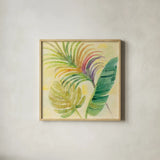 Tropical Delight II by Albena Hristova. Shown in a natural wood glass frame for a timeless modern aesthetic. Available as an archival giclee rolled canvas, fine art paper, or poster print. SKU 26518a.