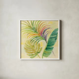 Tropical Delight II by Albena Hristova. Shown in a crisp white glass frame for a clean and minimalist style. Available as an archival giclee rolled canvas, fine art paper, or poster print. SKU 26518a.