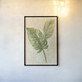 Tropical Leaves Neutral by Albena Hristova. shown as a paper print in a black flame. Available as a archival giclee rolled canvas, fine art paper, or poster print. SKU 35860h.