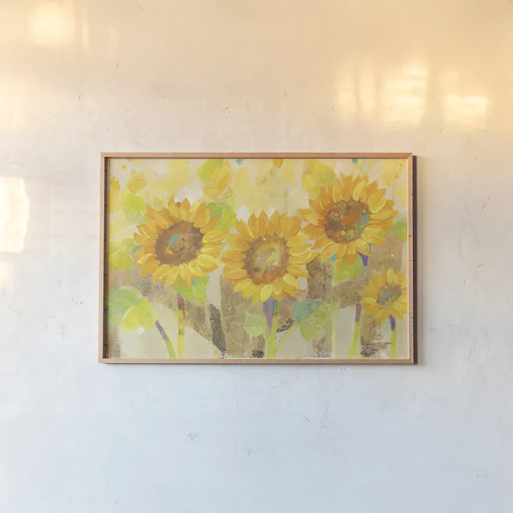 Turn to the Sun by Albena Hristova. shown as a paper print in a natural frame. Available as a archival giclee rolled canvas, fine art paper, or poster print. SKU 23495i.