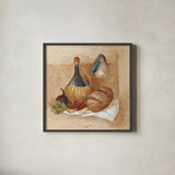 Tuscan Table II by Albena Hristova. Shown in a sleek black glass frame for a contemporary gallery look. Available as an archival giclee rolled canvas, fine art paper, or poster print. SKU 6371a.